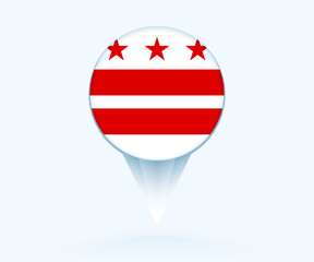 Map pointer with flag of District of Columbia.