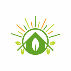 Real Estate, Eco House Logo design vector template