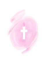 Obraz premium Watercolor Easter cross clipart. Floral crosses illustration Isolated on white background 