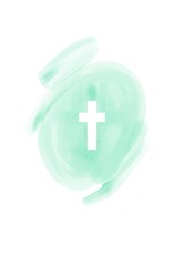 Watercolor Easter cross clipart. Floral crosses illustration Isolated on white background 