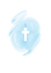 Obraz premium Watercolor Easter cross clipart. Floral crosses illustration Isolated on white background 