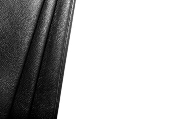 The texture of the skin on a white background close-up. Black leather background