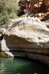 Streams and waterfalls Nature Reserve Ein Gedi at the Dead Sea in Israel