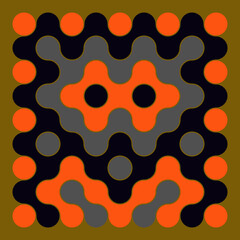 Multicolor truchet tiling connections illustration