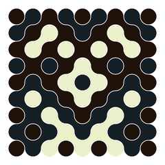 Multicolor truchet tiling connections illustration