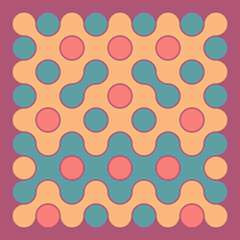 Multicolor truchet tiling connections illustration