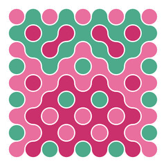 Multicolor truchet tiling connections illustration