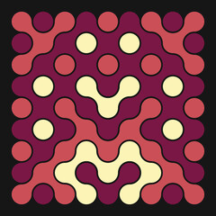 Multicolor truchet tiling connections illustration