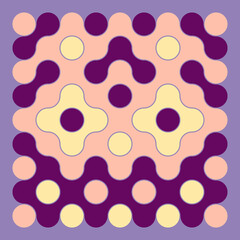 Multicolor truchet tiling connections illustration