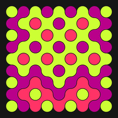 Multicolor truchet tiling connections illustration