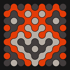 Multicolor truchet tiling connections illustration