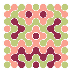 Multicolor truchet tiling connections illustration