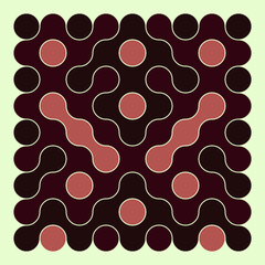 Multicolor truchet tiling connections illustration