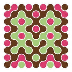 Multicolor truchet tiling connections illustration