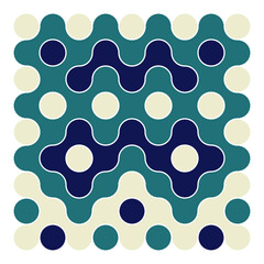 Multicolor truchet tiling connections illustration