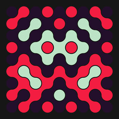 Multicolor truchet tiling connections illustration