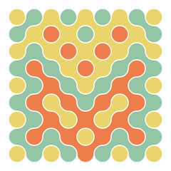 Multicolor truchet tiling connections illustration