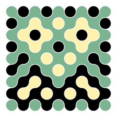 Multicolor truchet tiling connections illustration