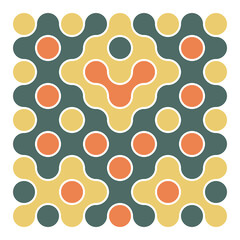 Multicolor truchet tiling connections illustration