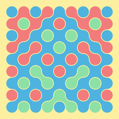 Multicolor truchet tiling connections illustration