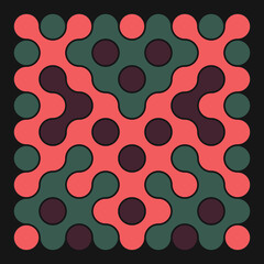 Multicolor truchet tiling connections illustration