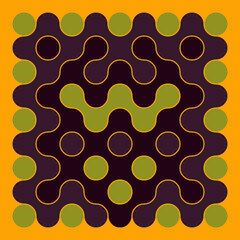 Multicolor truchet tiling connections illustration