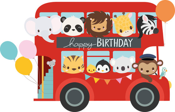 London party bus with cute animals