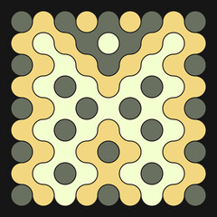 Multicolor truchet tiling connections illustration