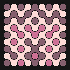 Obraz premium Multicolor truchet tiling connections illustration