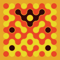 Multicolor truchet tiling connections illustration