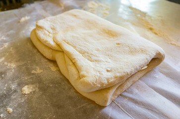 Close up shot of making portugal style egg tart