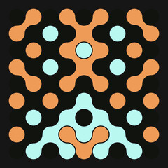 Multicolor truchet tiling connections illustration