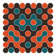 Multicolor truchet tiling connections illustration