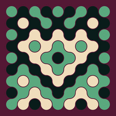 Multicolor truchet tiling connections illustration