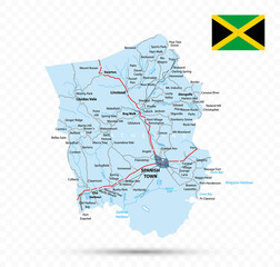 Saint Catherine Map. Jamaica state