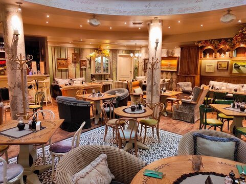 interior of cafe restaurant