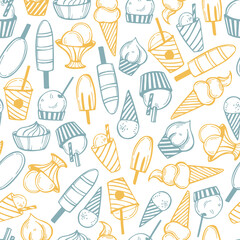 Ice cream. Vector   pattern