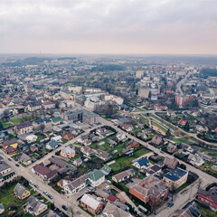 Fototapeta na wymiar aerial view of the city Utena in Lithuania