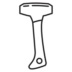 Mallet hammer.Tool for work.Rubber mallet.Outline vector illustration. Isolated on white background.