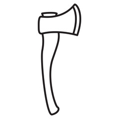 Axe icon.Element for woodworking or lumberjack.Outline vector illustration.Isolated on white background.