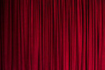 Red background, red curtain texture, theater curtain. - obrazy, fototapety, plakaty