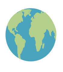 Single world map vector illustration isolated on white background. 