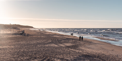 ocean and waves in baltic sea winter