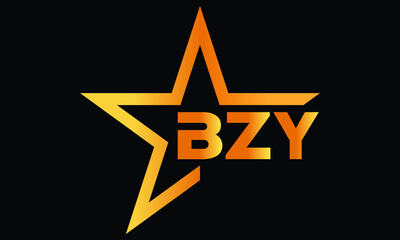 BZY golden luxury star icon three letter logo design vector template. royal logo | luxury logo | jewelry logo | premium logo | iconic logo | Victoria logo |