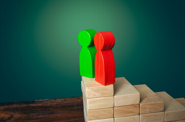 Opponents have reached the height of success with cooperation. Rivalry and competition. Team work. Dual power. Temporary union. Consolidation and partnership. Common goal. Assistance, do it together