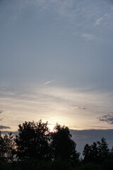 Sunrise in the early morning. beautiful sky in rays of light