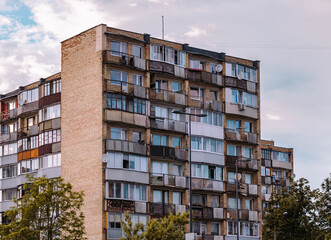 Soviet era built multi-store residential building in Lithuanian capital Vilnius