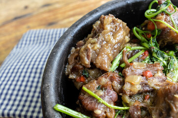 Oxtail with cress. Typical dish of Brazilian cuisine 