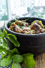 Oxtail with cress. Typical dish of Brazilian cuisine "Rabada".