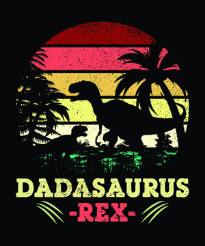 Dada Saurus Rex Shirt, Father's Day Shirt, Retro Vintage Sunset Shirt, Vintage Background Shirt, Dada Saurus Shirt, Father's Day Dinosaur Shirt, T Rex Shirt, Happy Father's Day Shirt Template